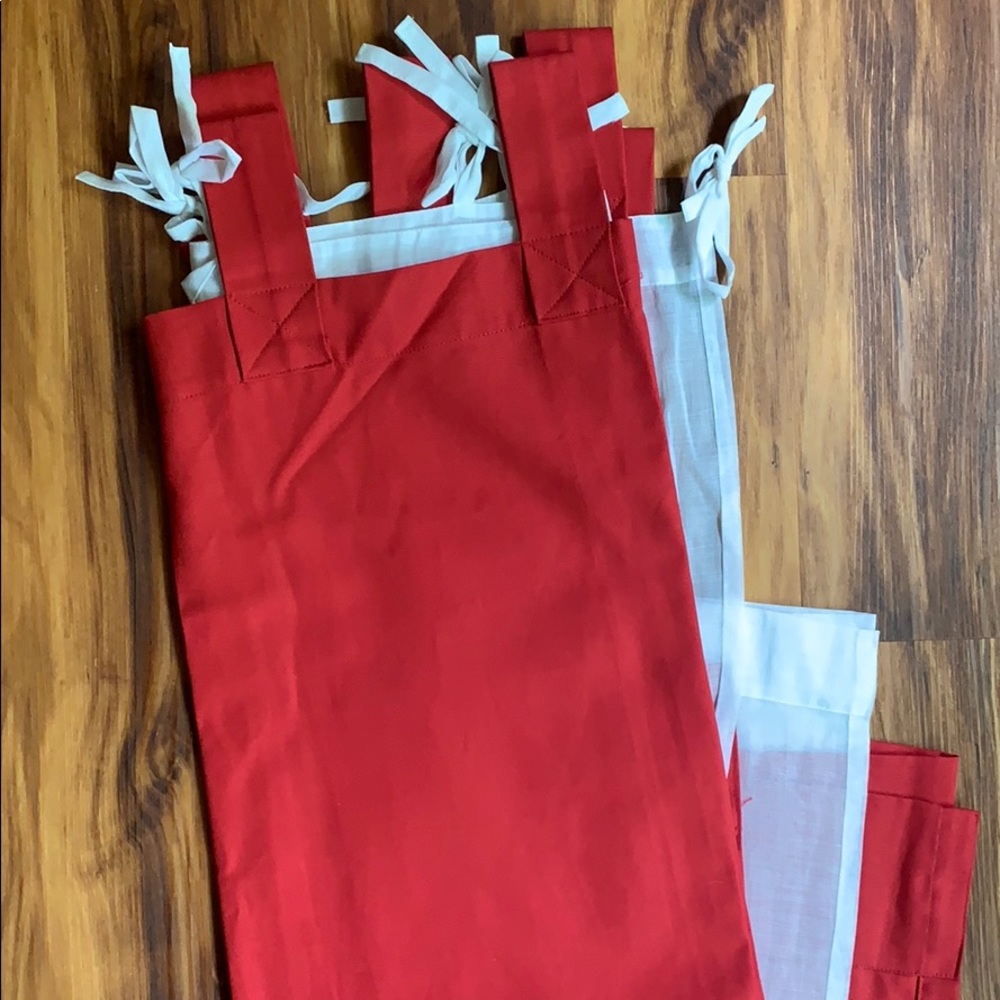 Pottery barn kids red curtains and sheer